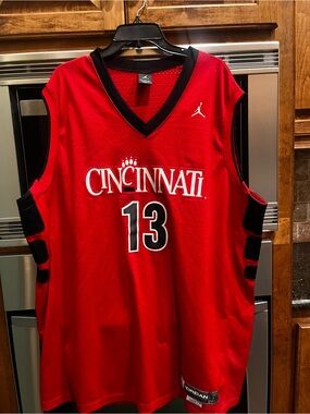 Jordan Red Mesh Basketball Jersey with Jordan Patch